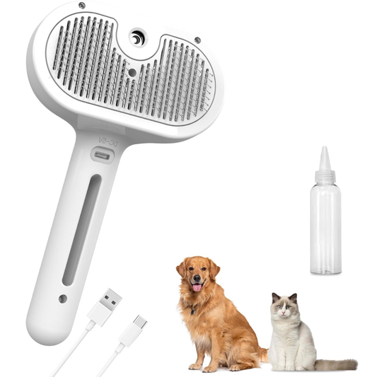 Pet Steam Brush 3-in-1 — Gentle Mist Comb for Easy Grooming & Less Shedding