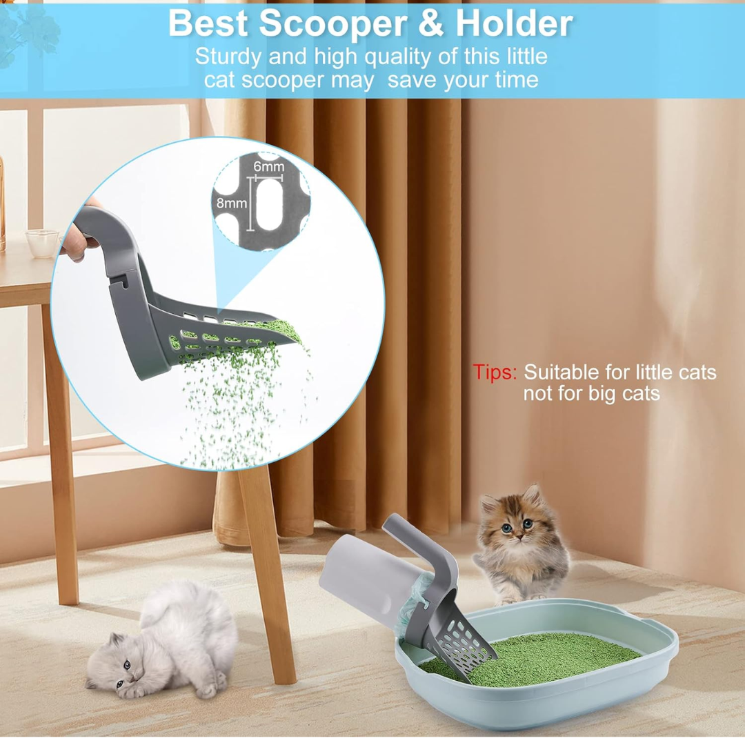 Litter Scooper with Holder – Easy and Hands-Free Cat Litter Cleaning