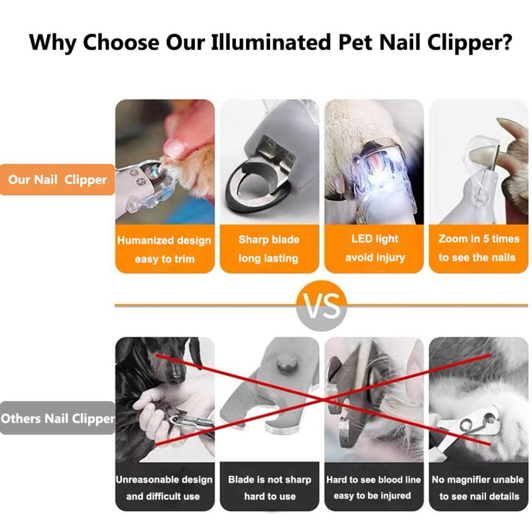 Pet Nail Clipper with LED Light