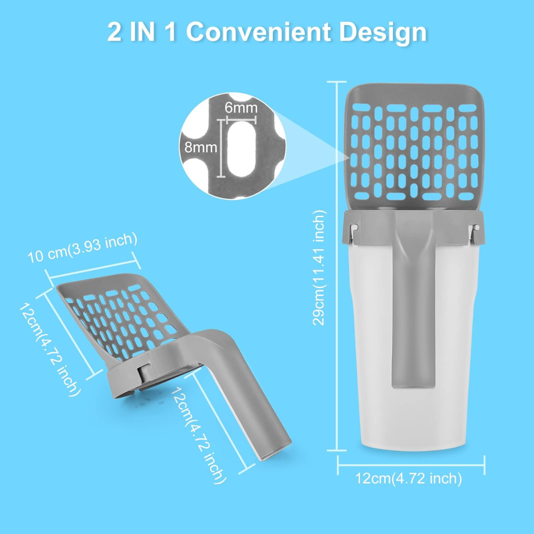Litter Scooper with Holder – Easy and Hands-Free Cat Litter Cleaning