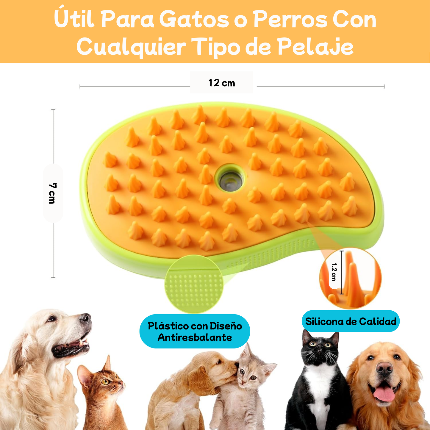 Cepillo a Vapor Recargable 3 en 1 para Mascotas