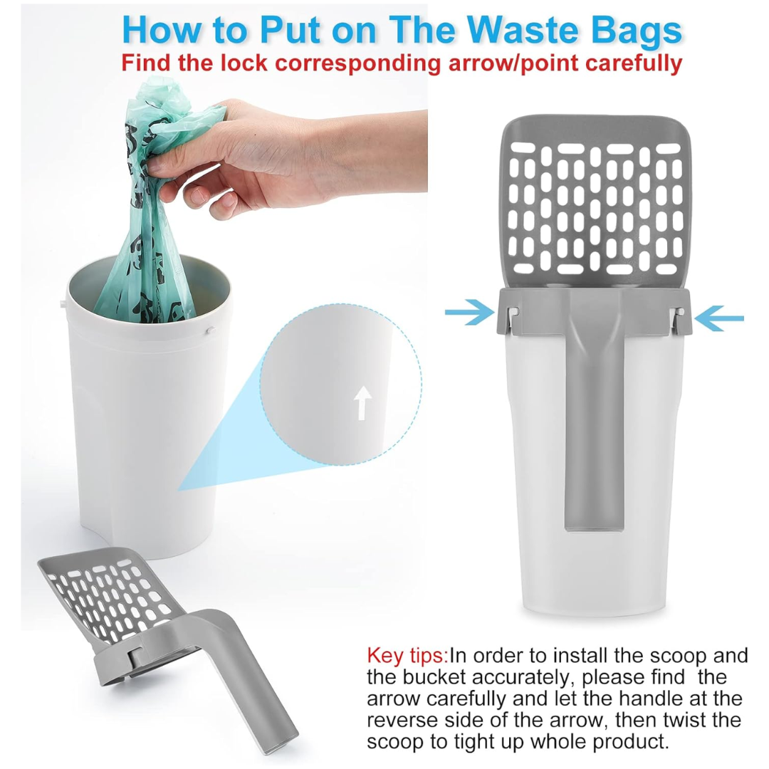 Litter Scooper with Holder – Easy and Hands-Free Cat Litter Cleaning