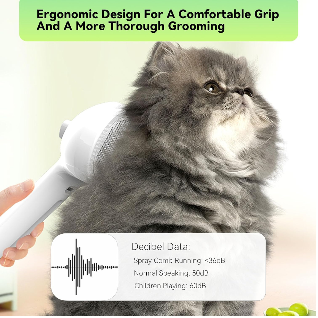 Pet Steam Brush 3-in-1 — Gentle Mist Comb for Easy Grooming & Less Shedding